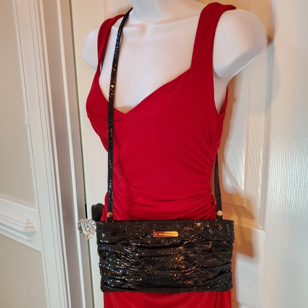 Michael Kors - Faux Snakeskin - 3 Way Convertible Clutch, Shoulder & Crossbody - Picture 5 of 15